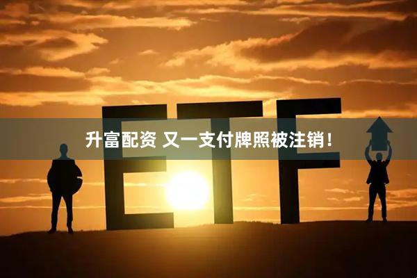 升富配资 又一支付牌照被注销！