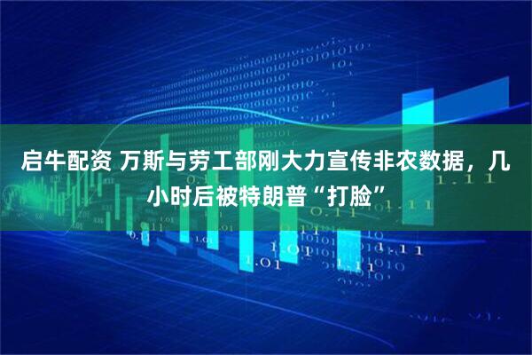 启牛配资 万斯与劳工部刚大力宣传非农数据，几小时后被特朗普“打脸”